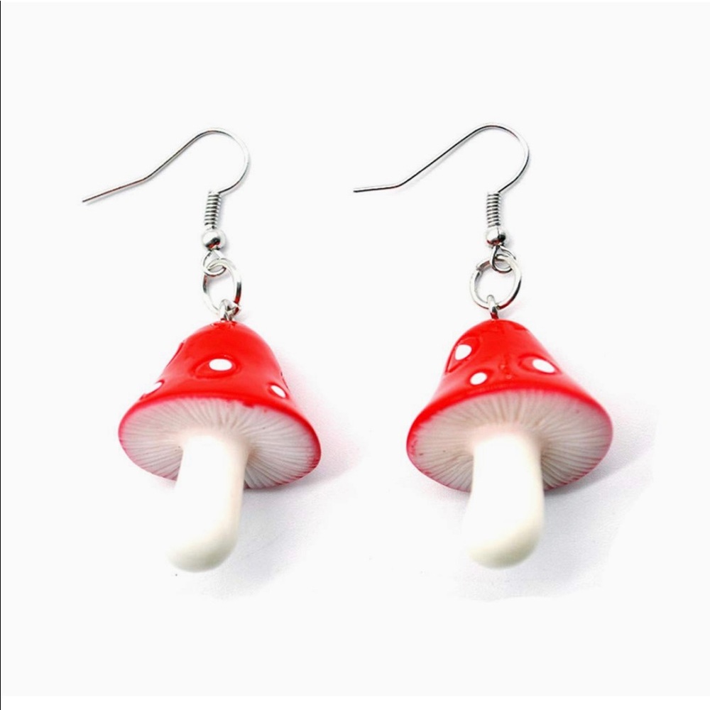 Mushroom earrings never worn new